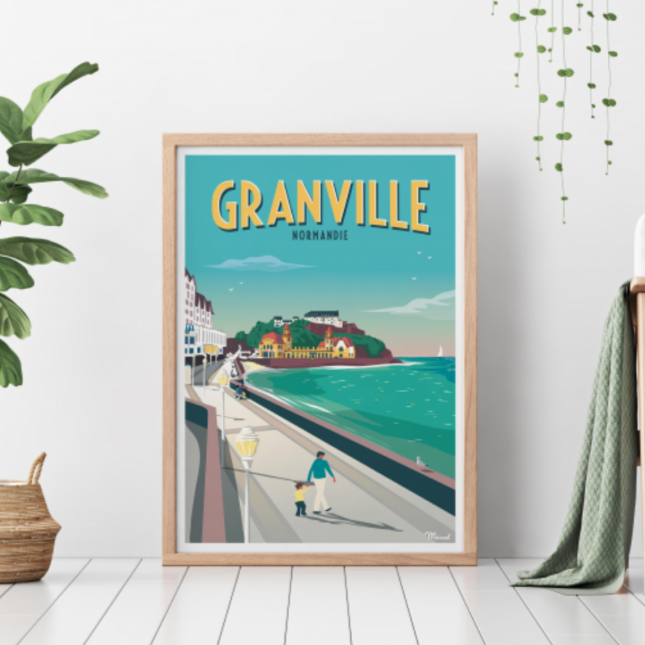 Affiche Granville Normandie Marcel Travel Poster