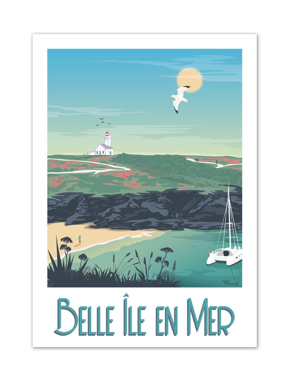 Affiche Belle Ile en Mer marcel travel