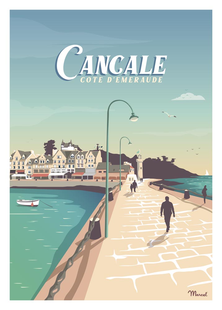 Affiche Cancale Marcel Travel Poster