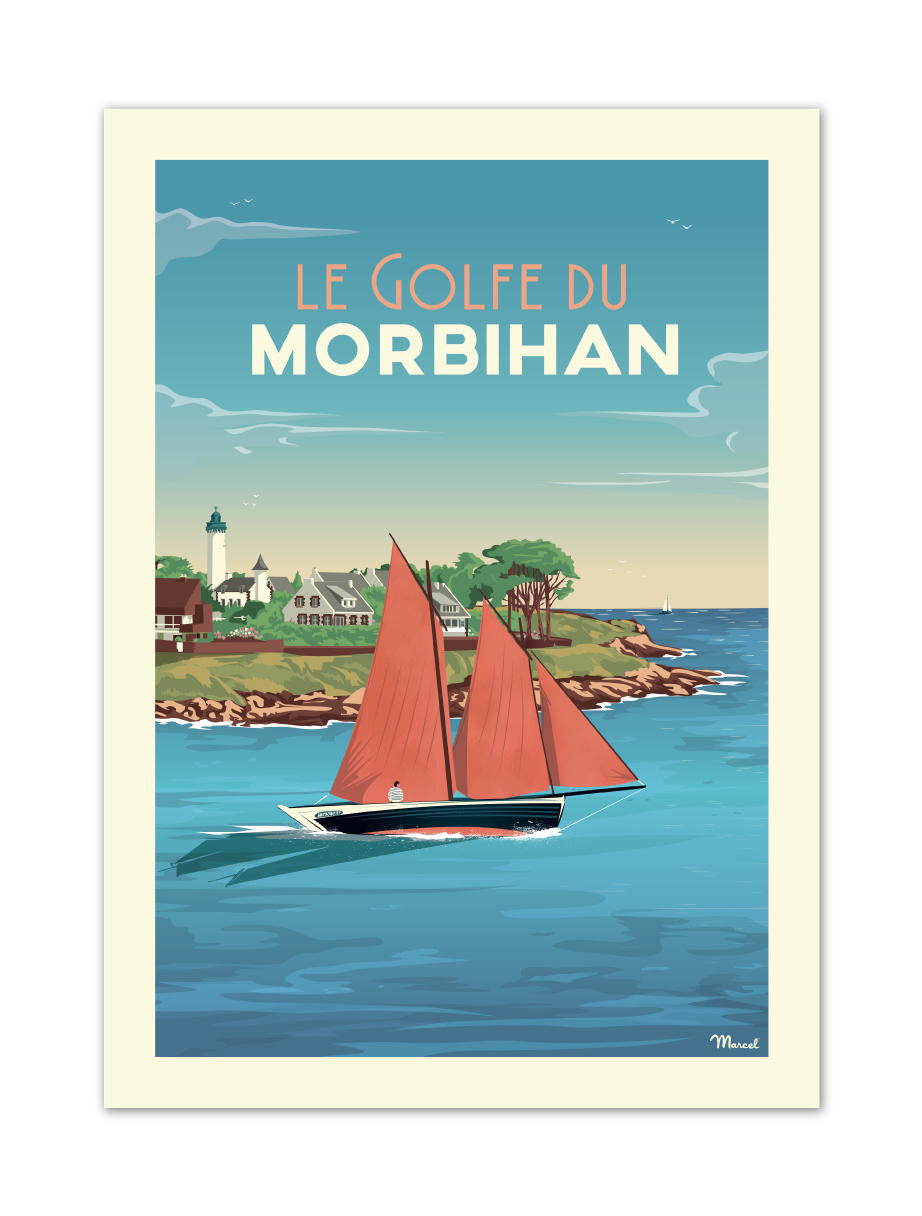 Affiche Golfe du Morbihan Marcel Travel
