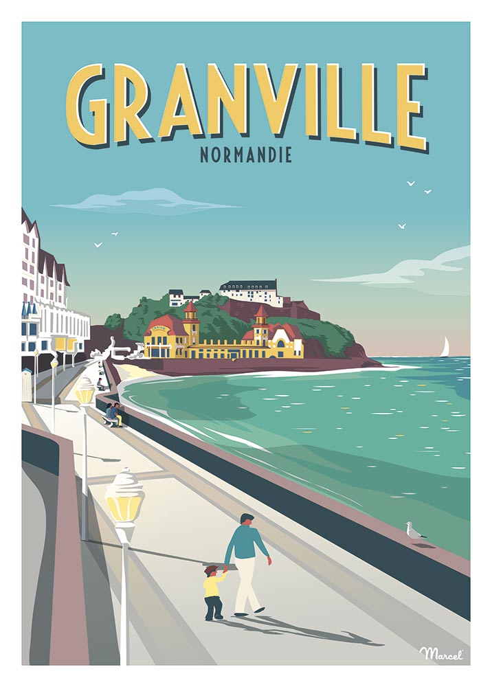 Affiche Granville Normandie Marcel Travel