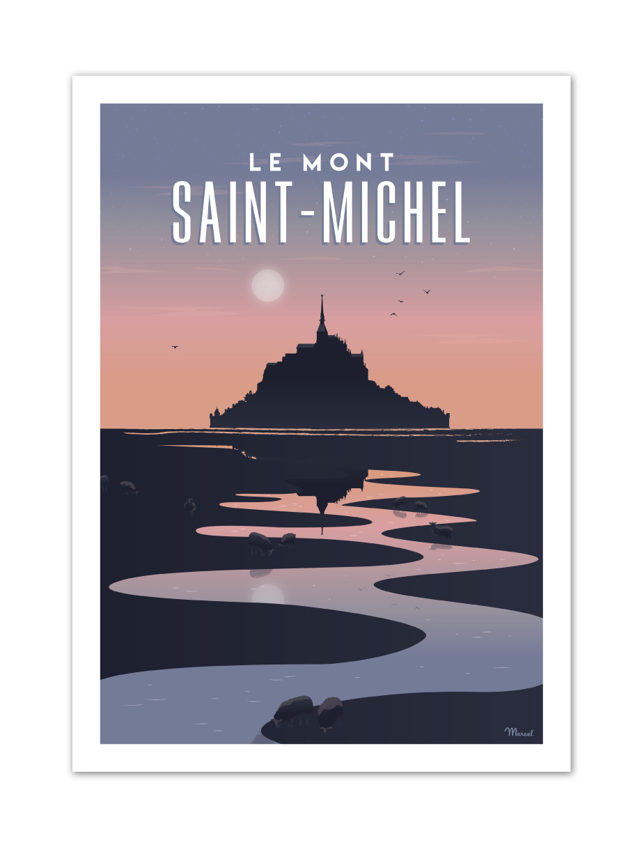 Affiche Mont Saint Michel Marcel Travel