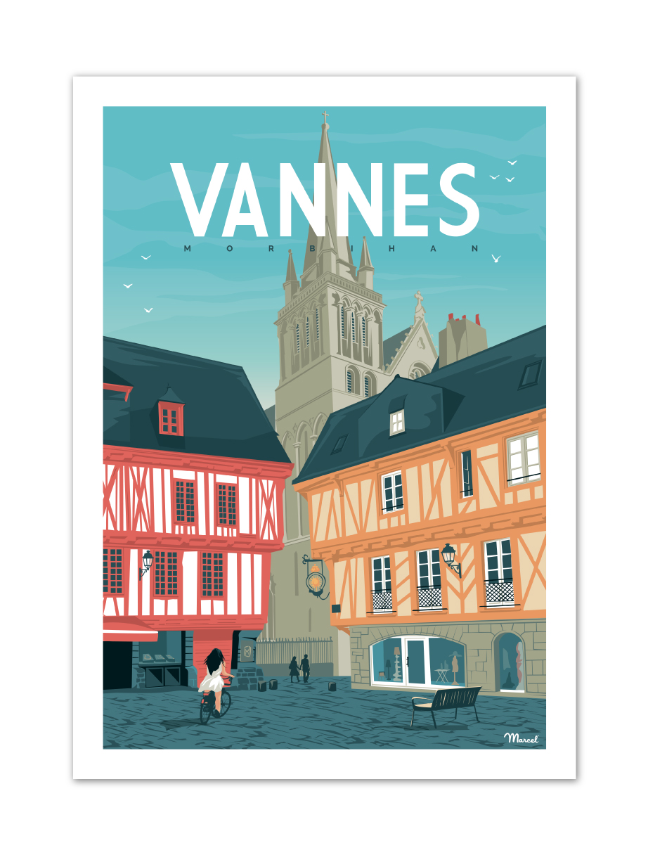Affiche Vannes Marcel Travel Poster