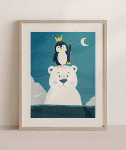 Illustration enfant L'ours et le pingouin
