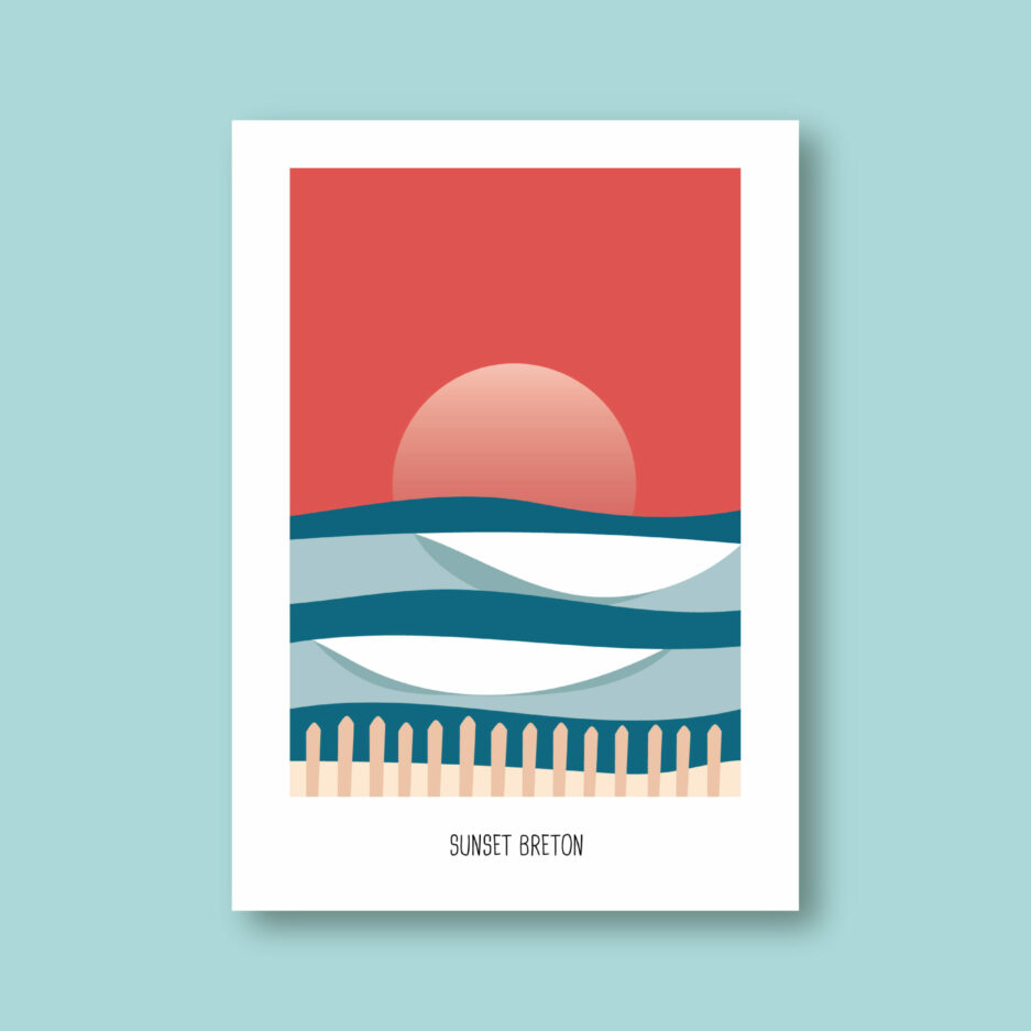 Affiche Sunset Breton par maison Heol
